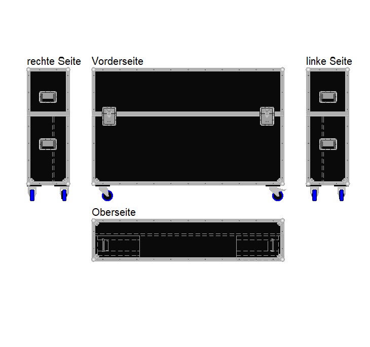 Flightcase für ca. 60-70'' Displays Variabel
