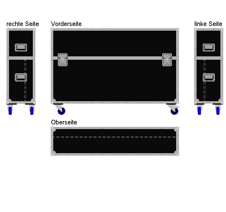 Flightcase für ca. 55-65'' Displays Variabel plus
