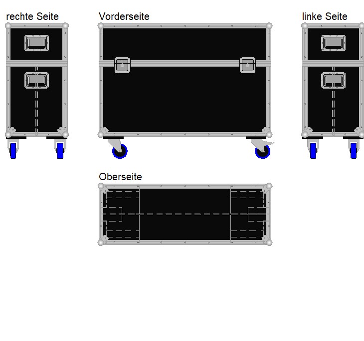 Flightcase für zwei 40'' Displays Economy