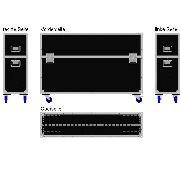 Flightcase für zwei 63'' Displays Economy