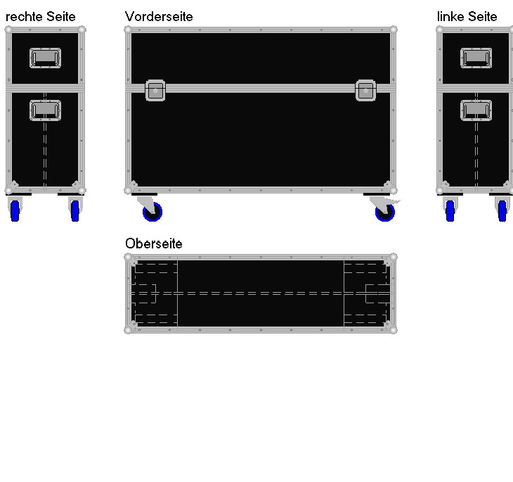 Flightcase für zwei 50'' Displays Economy