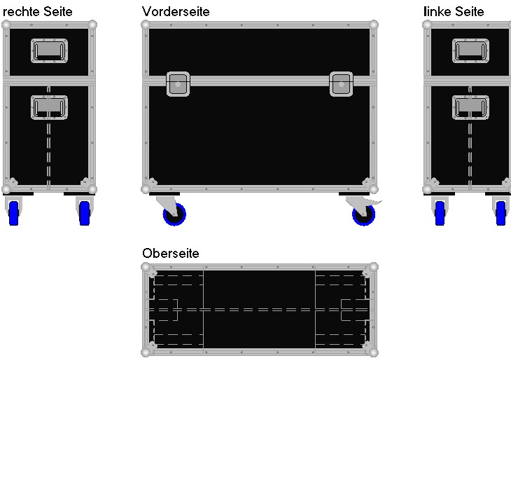 Flightcase für zwei 37'' Displays Economy