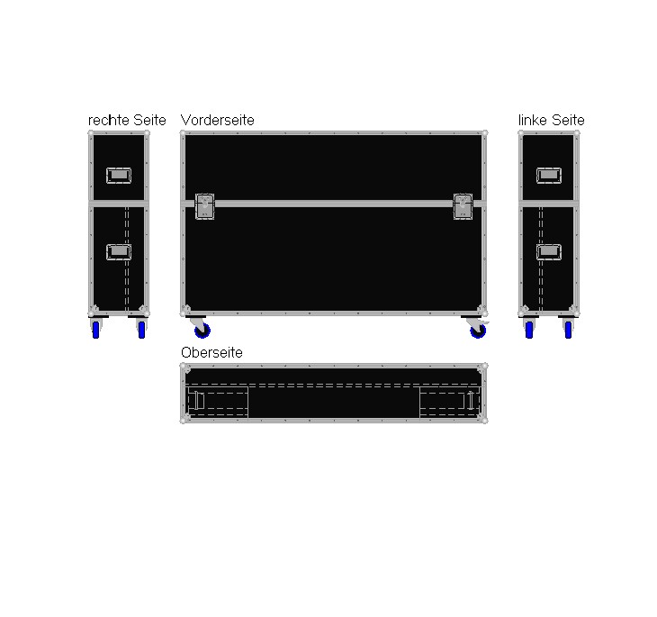 Flightcase für ca. 70-80'' Displays Variabel