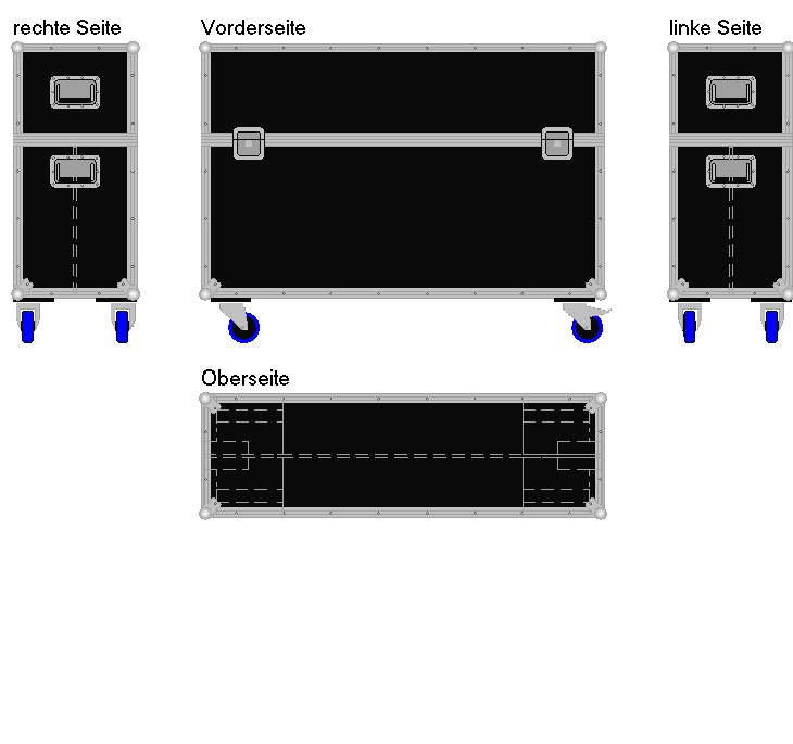 Flightcase für zwei 47'' Displays Economy