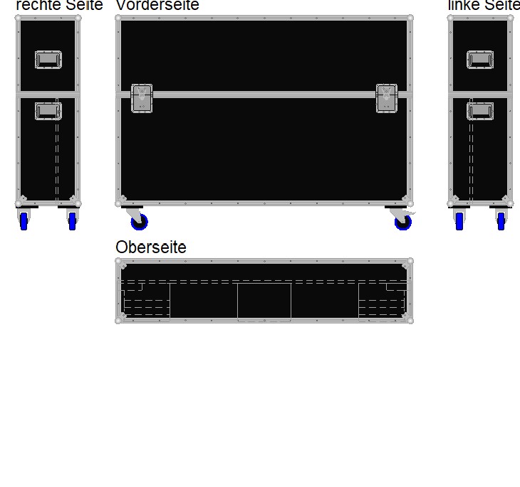 Flightcase für 65'' Display Standard