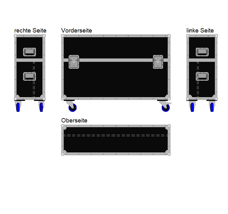 Flightcase für ca. 40-50'' Displays Variabel plus