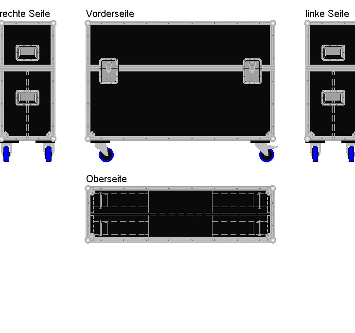 Flightcase für zwei ca. 40-50'' Displays Variabel