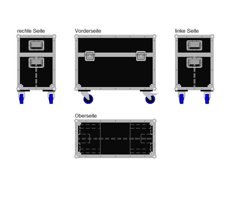 Flightcase für zwei 30'' Displays Economy