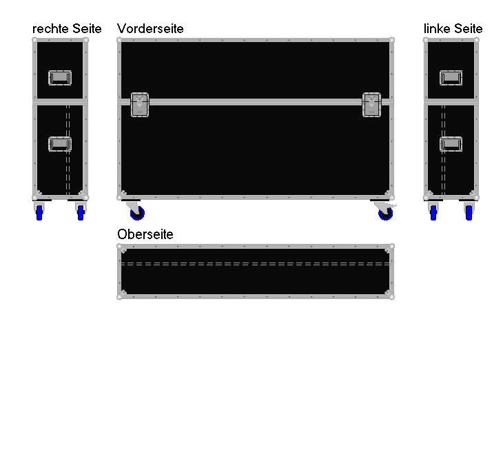 Flightcase für ca. 65-75'' Displays Variabel plus