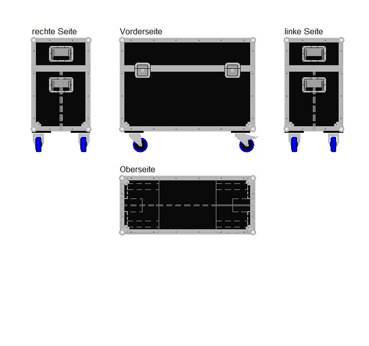 Flightcase für zwei 32'' Displays Economy
