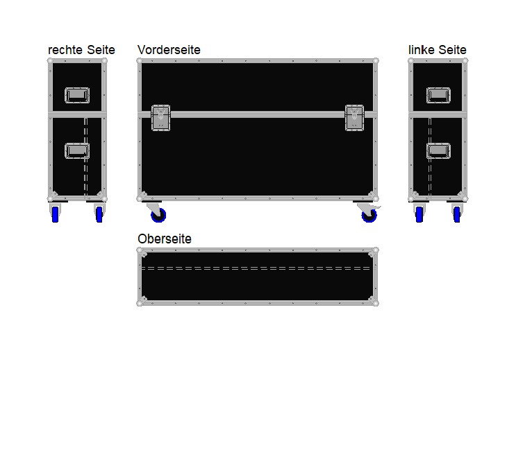 Flightcase für ca. 50-60'' Displays Variabel plus