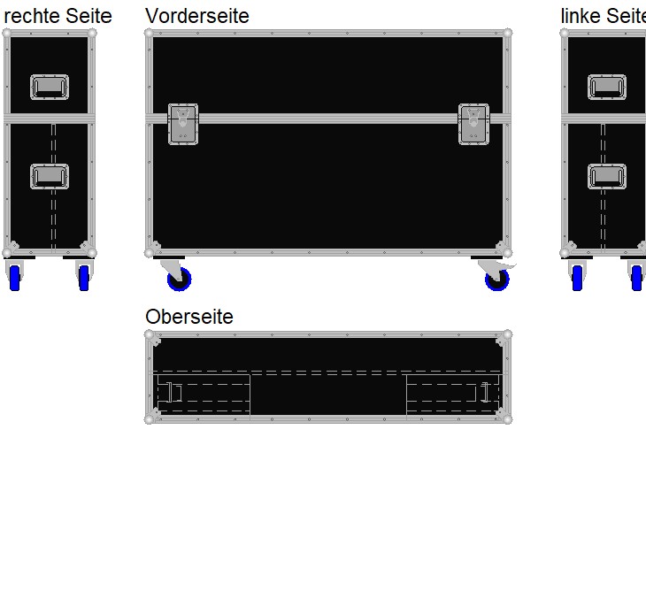 Flightcase für ca. 50-60'' Displays Variabel