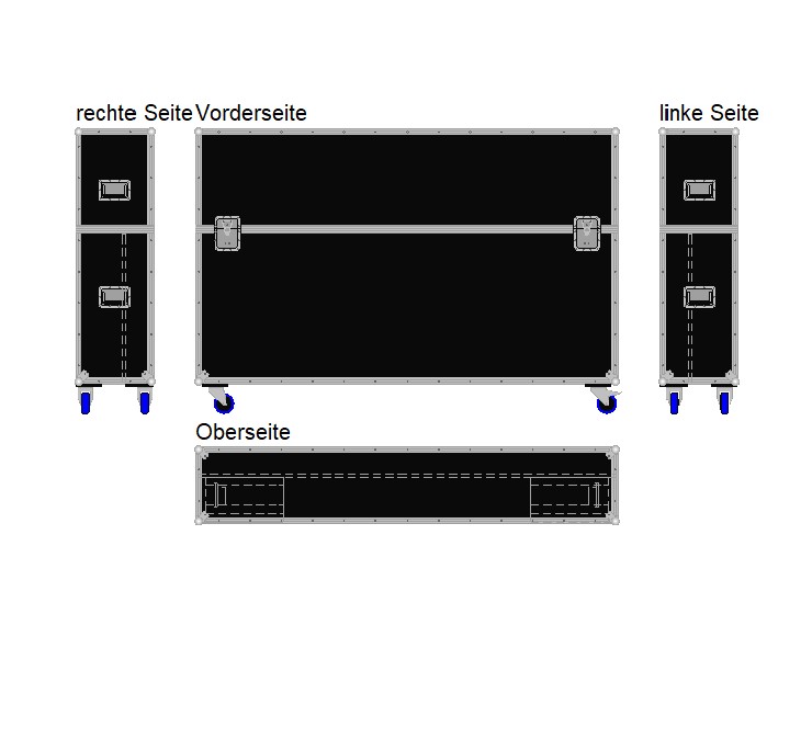 Flightcase für ca. 75-85'' Displays Variabel