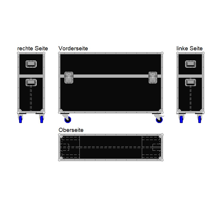 Flightcase für zwei 55'' Displays Economy