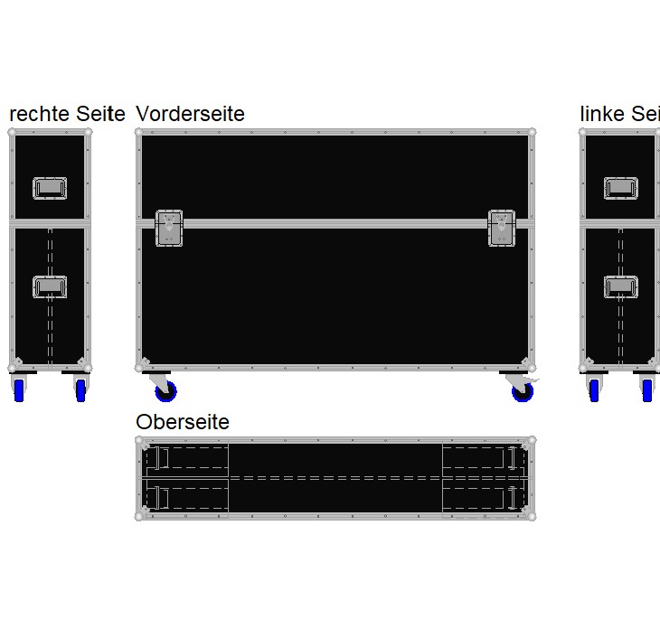 Flightcase für zwei ca. 65-75'' Displays Variabel