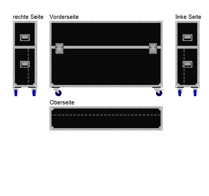 Flightcase für ca. 60-70'' Displays Variabel plus