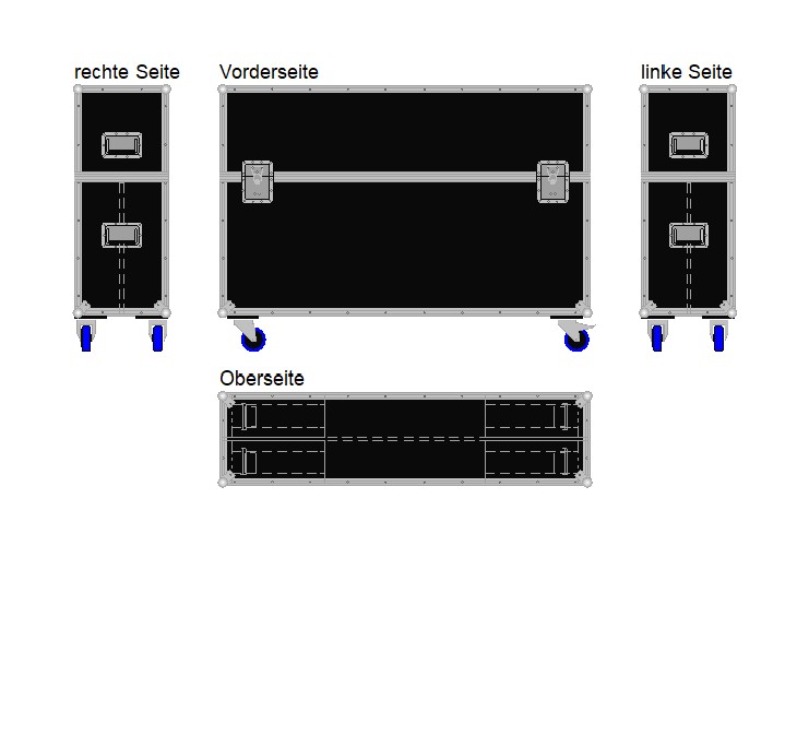 Flightcase für zwei ca. 50-60'' Displays Variabel