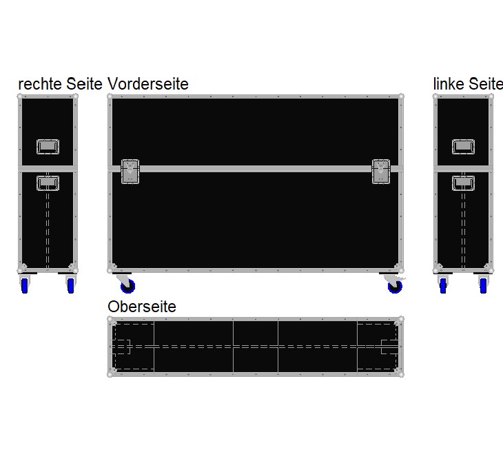 Flightcase für zwei 80'' Displays Economy