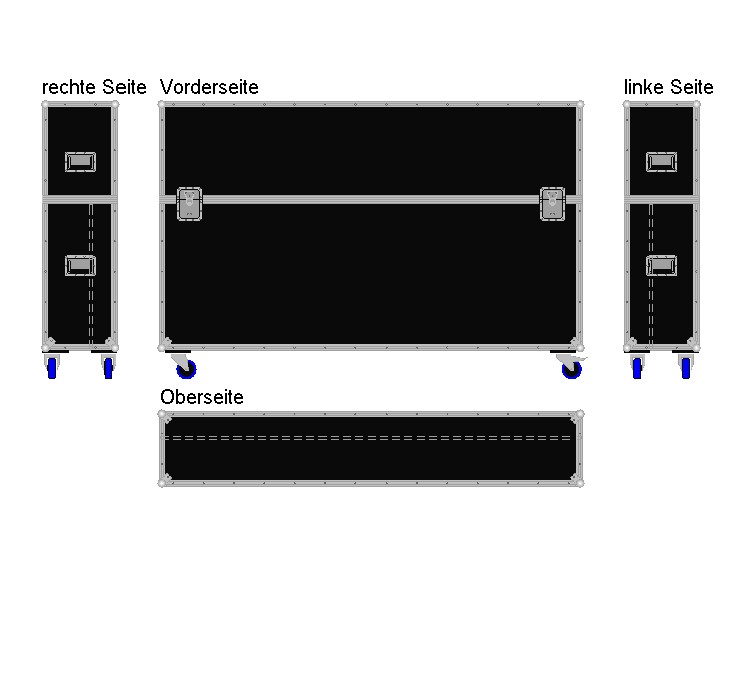 Flightcase für ca. 75-85'' Displays Variabel plus
