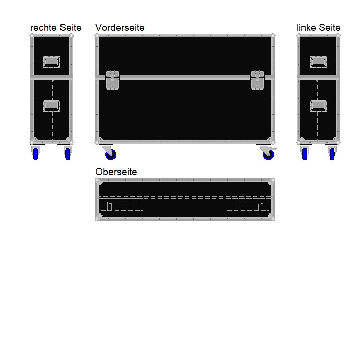 Flightcase für ca. 55-65'' Displays Variabel