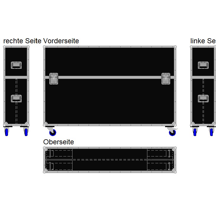 Flightcase für zwei ca. 70-80'' Displays Variabel