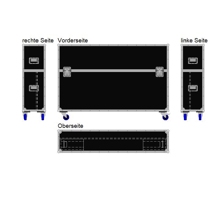 Flightcase für ca. 65-75'' Displays Variabel