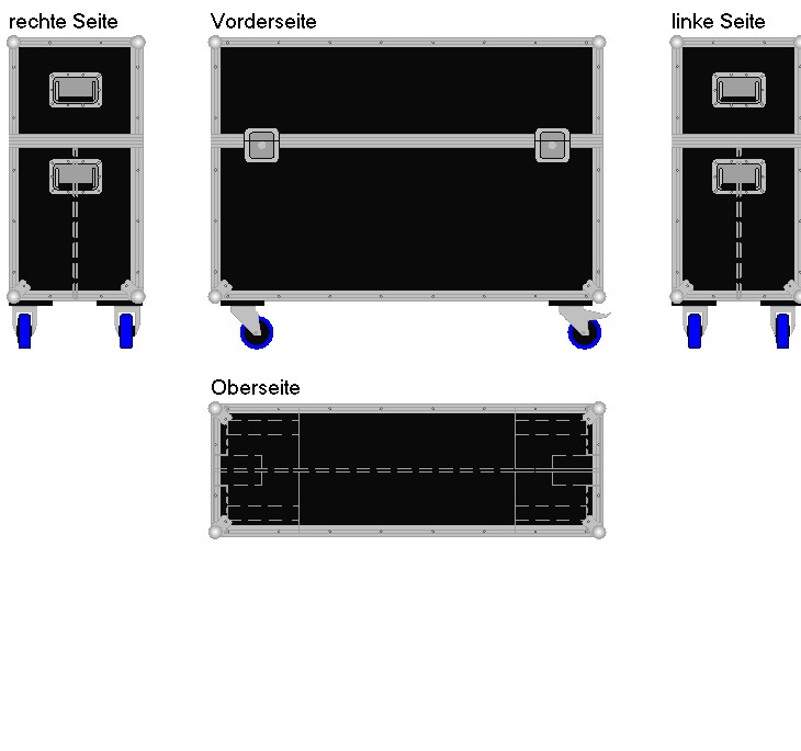 Flightcase für zwei 42'' Displays Economy