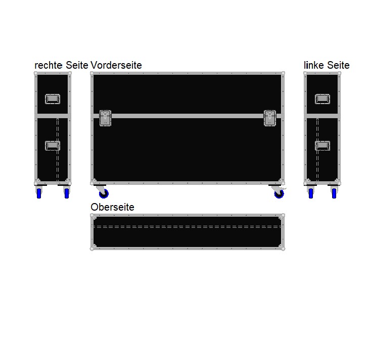 Flightcase für ca. 70-80'' Displays Variabel plus